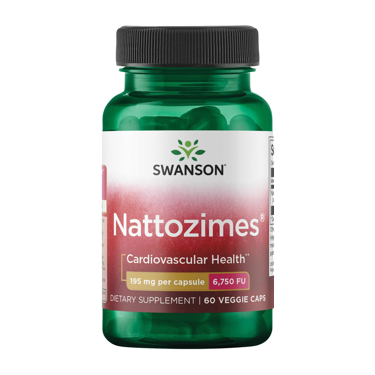 Swanson Nattozimes Triple Force 195 mg 60 capsules végétales - vue avant