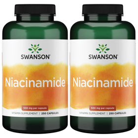 Swanson Niacinamide 500 mg 250 Capsules, côté avant de l'emballage