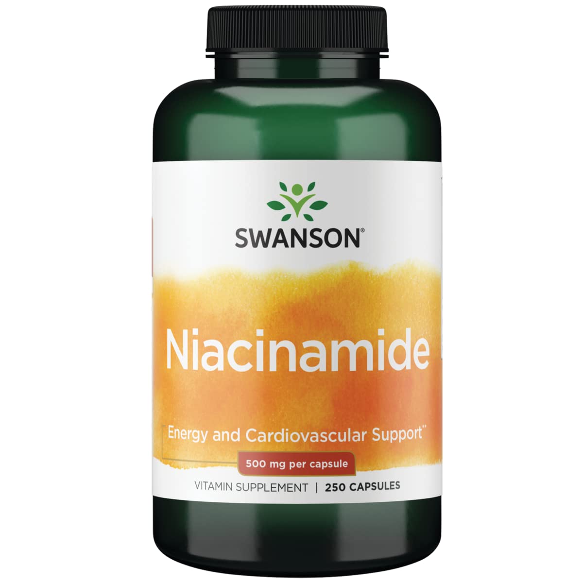 Swanson Niacinamide 500 mg capsules, vue de face