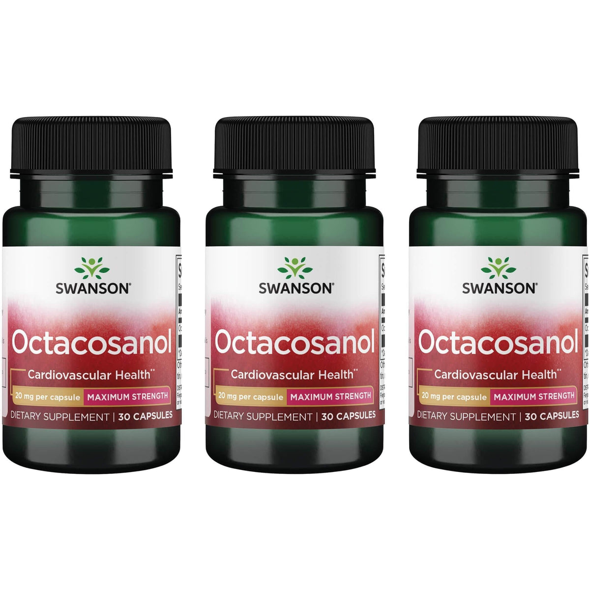 Swanson Octacosanol 20 mg 30 capsules vue de face