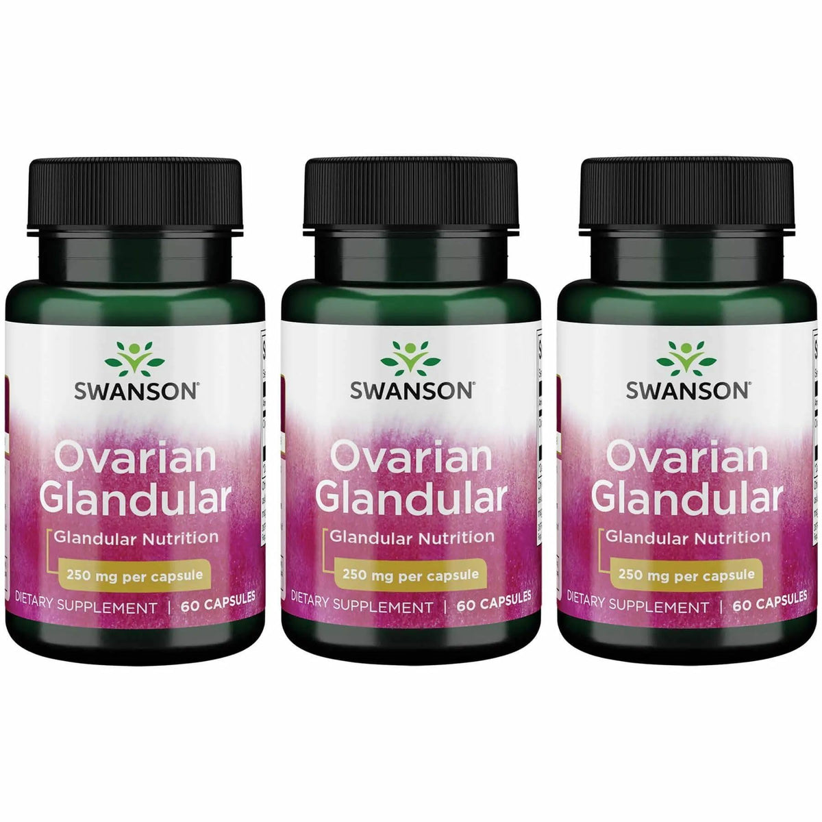 Swanson Ovarian Glandular 250mg 60 capsules vue avant