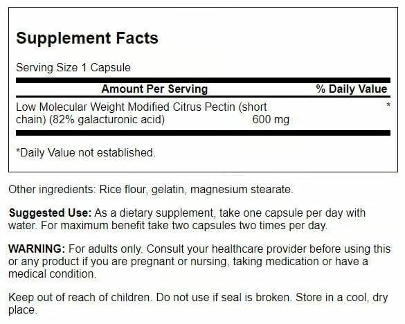 Swanson PectiPure 600 mg 60 capsules vue arrière