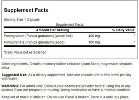Swanson Pomme Grenade capsules avec étiquette visible