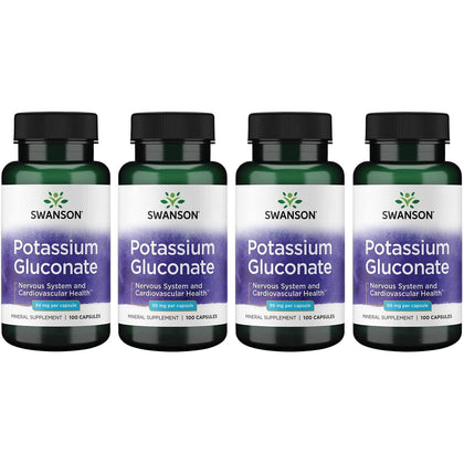Swanson Potassium Gluconate 99 mg 100 Capsules vue de face