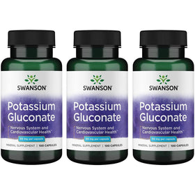 Swanson Potassium Gluconate 99 mg capsules, packaging front view