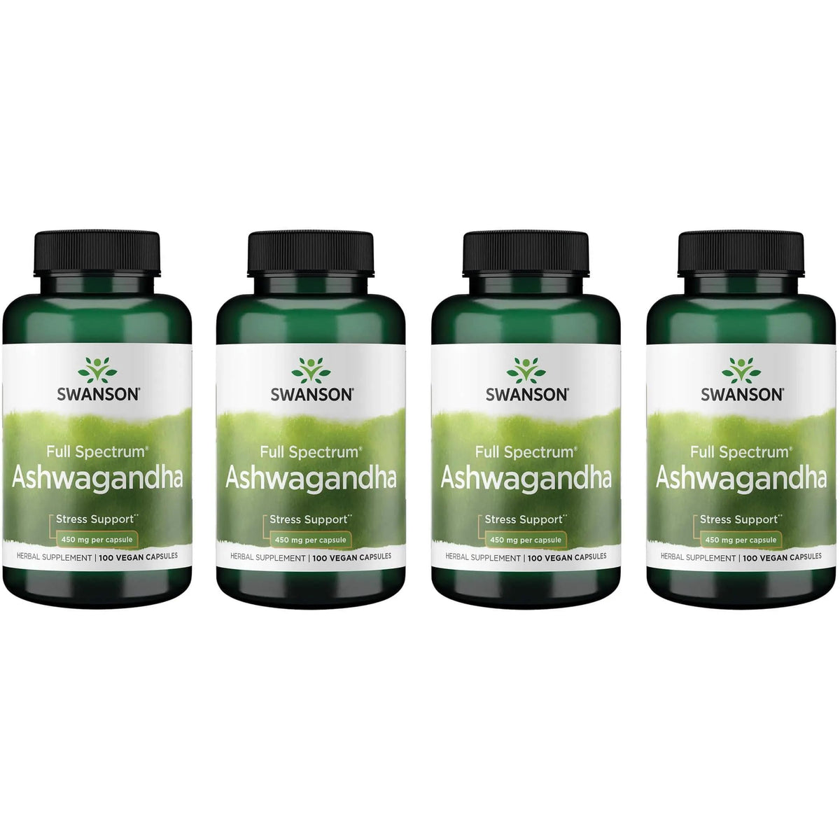 Swanson Poudre d'Ashwagandha 450 mg, boîte avant vue