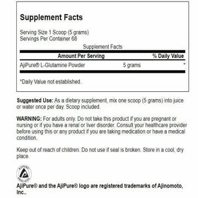Swanson Poudre de L-Glutamine Ajipure 340 g étiquette