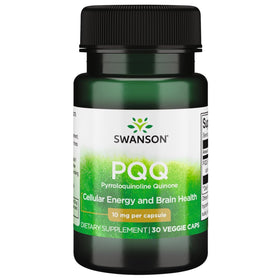 Swanson PQQ Pyrroloquinoline Quinone 10 mg Capsules Végétales, vue avant de l'emballage