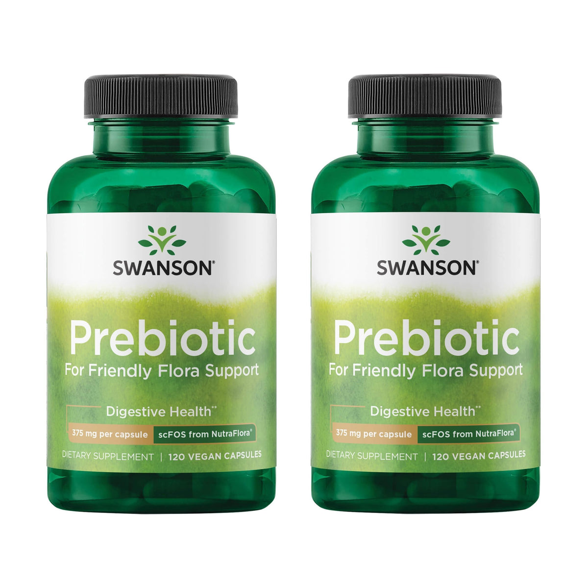 Swanson prébiotiques 750 mg, 120 capsules végétales, vue de face