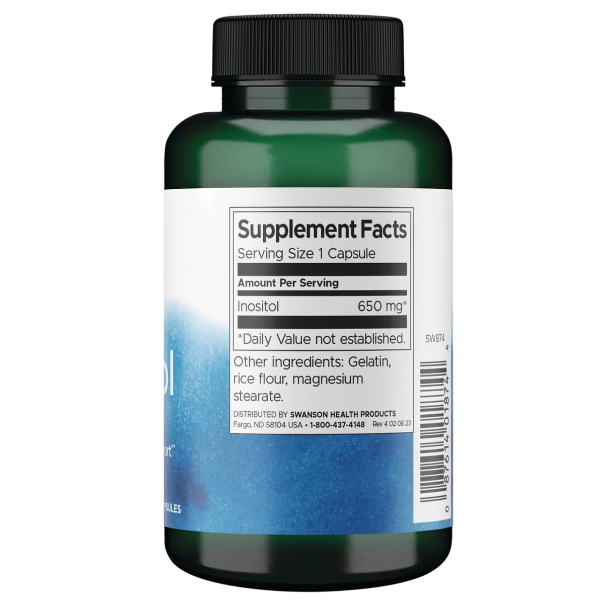 Swanson Premium Inositol 650 mg 100 Capsules emballage
