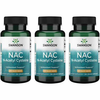 Swanson Premium N-Acetyl Cysteine 600 mg gélules véganes vue de face