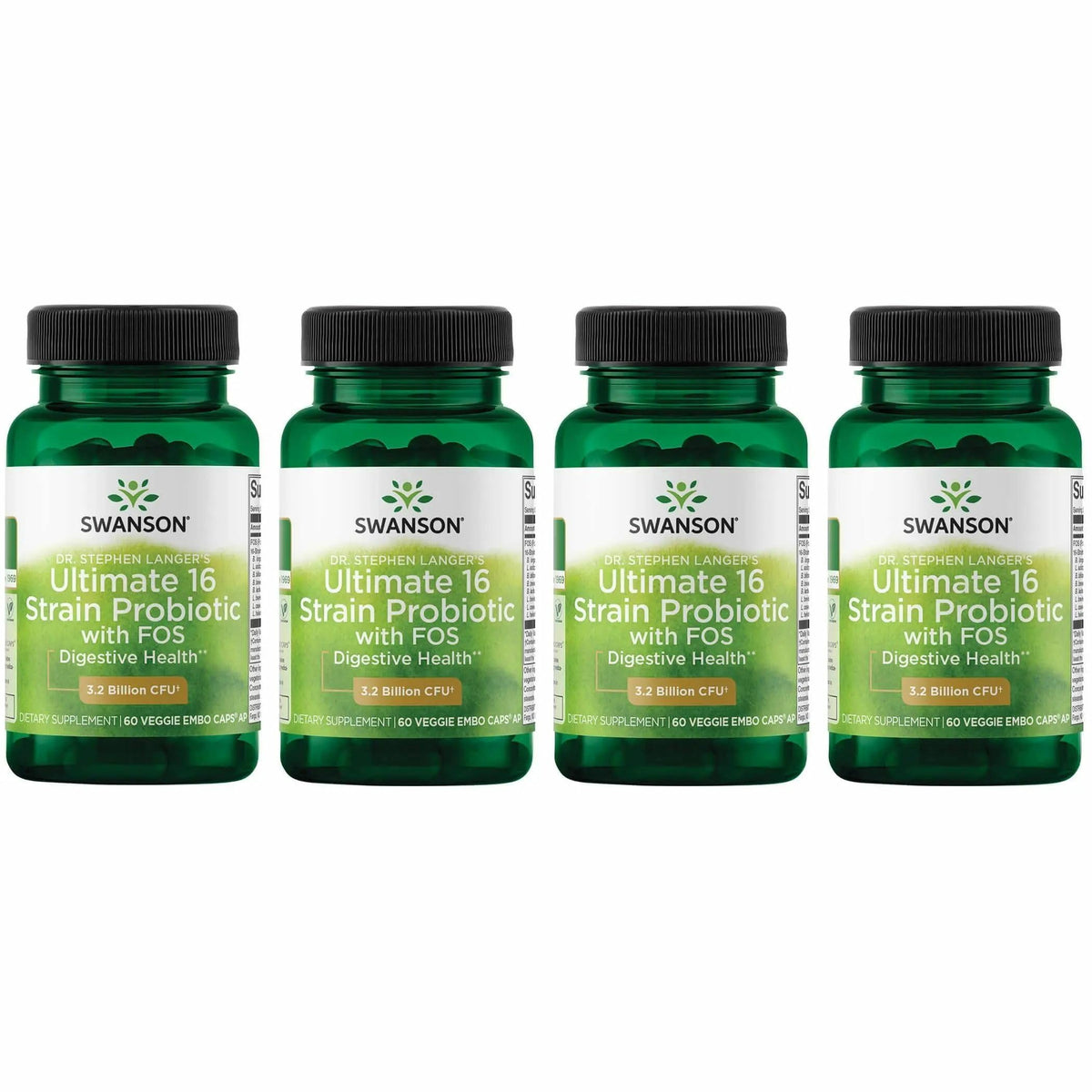 Swanson Probiotique 16 souches 60 gélules véganes vue de face