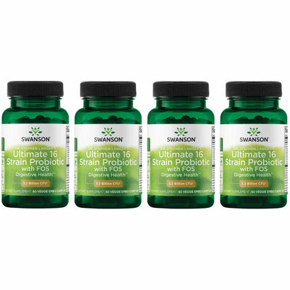 Swanson Probiotique 16 souches 60 gélules véganes vue de face