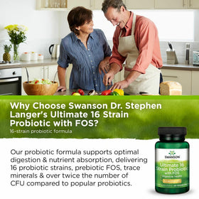 Swanson Probiotique 16 souches avec étiquette visible