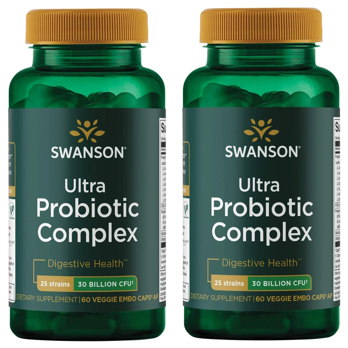 Swanson Probiotique 30 Milliards CFU 60 capsules végétales, vue de face