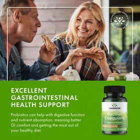 Swanson Probiotique Bacillus Coagulans avec un verre d'eau