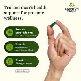 Swanson Prostate Essentials Plus étiquette détaillant les ingrédients