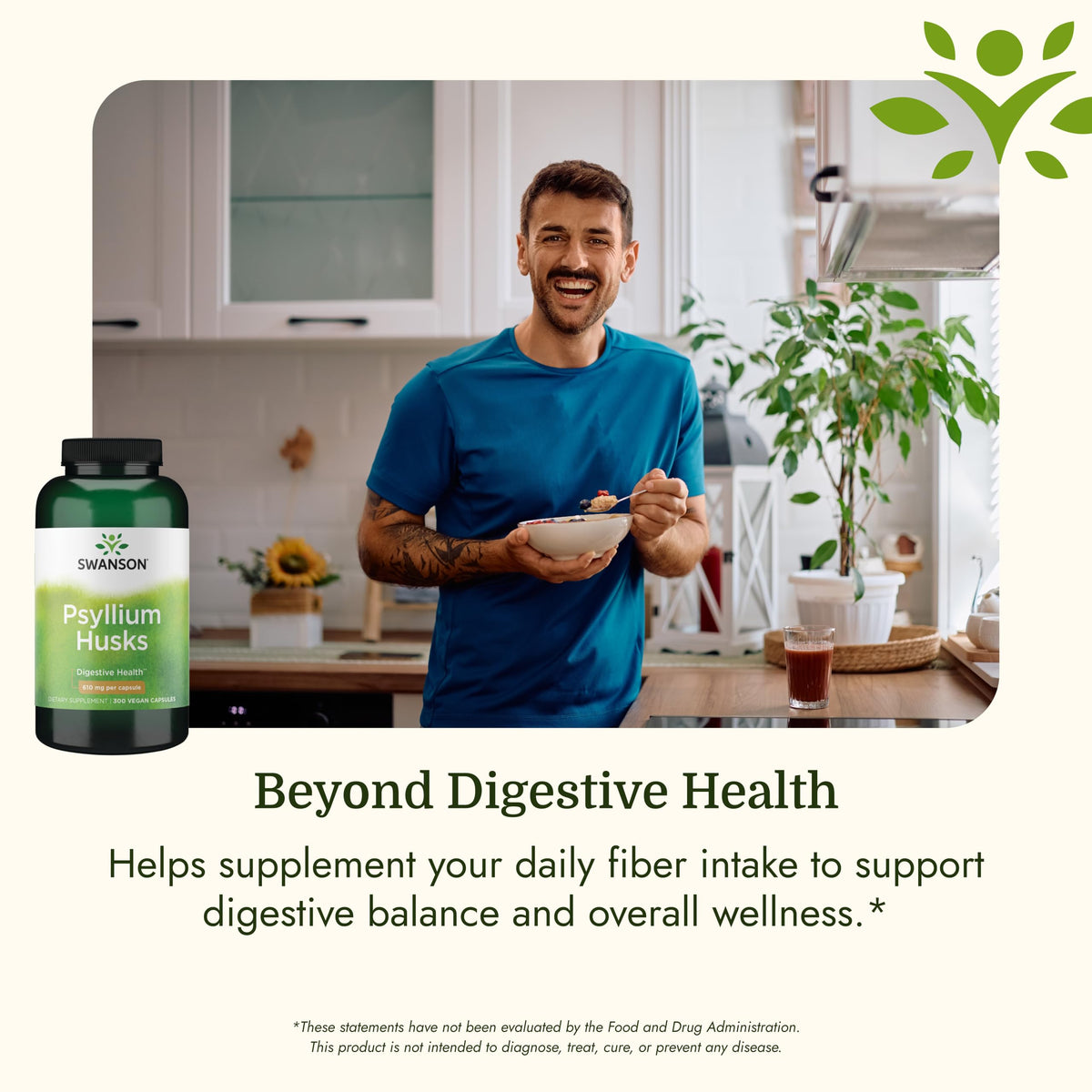 Swanson Psyllium 610 mg 300 Capsules sur une table
