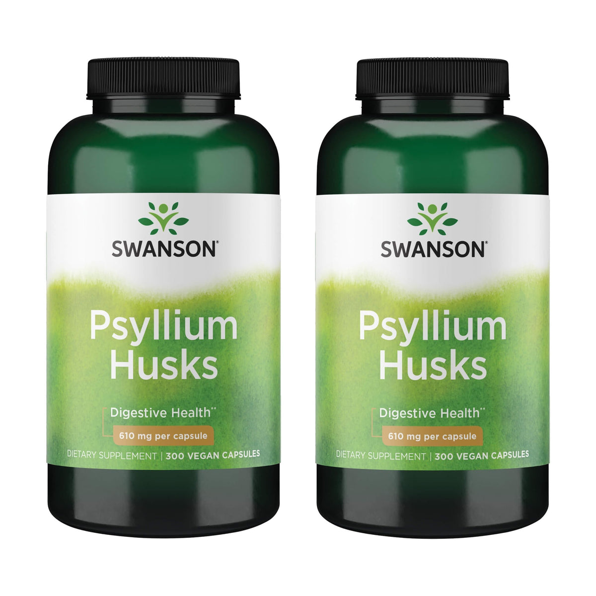 Swanson Psyllium Husk 610 mg 300 Capsules, vue avant