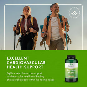 Swanson Psyllium Husk 610 mg, vue de l'arrière de l'emballage
