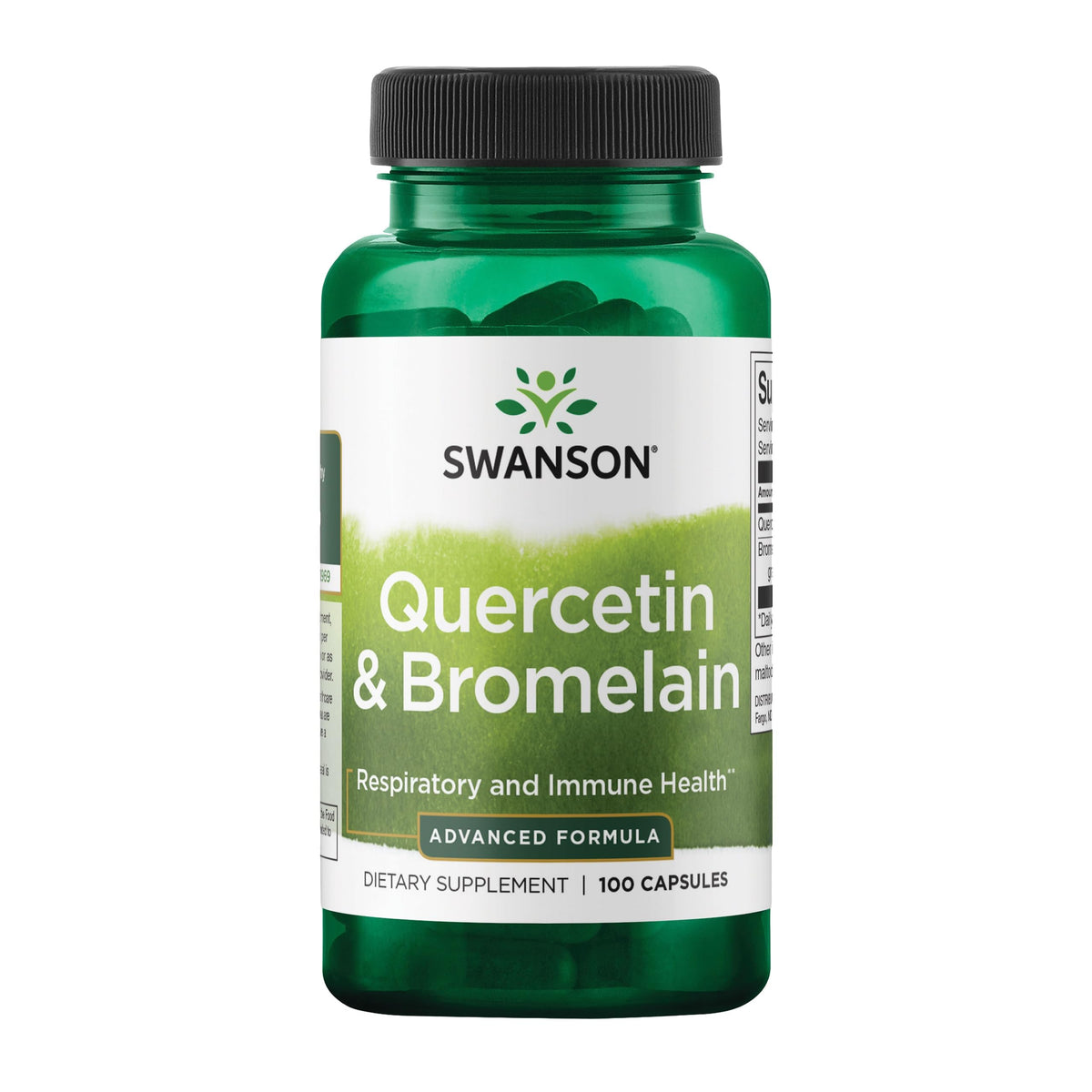 Swanson Quercétine & Bromélaïne 100 gélules vue de face