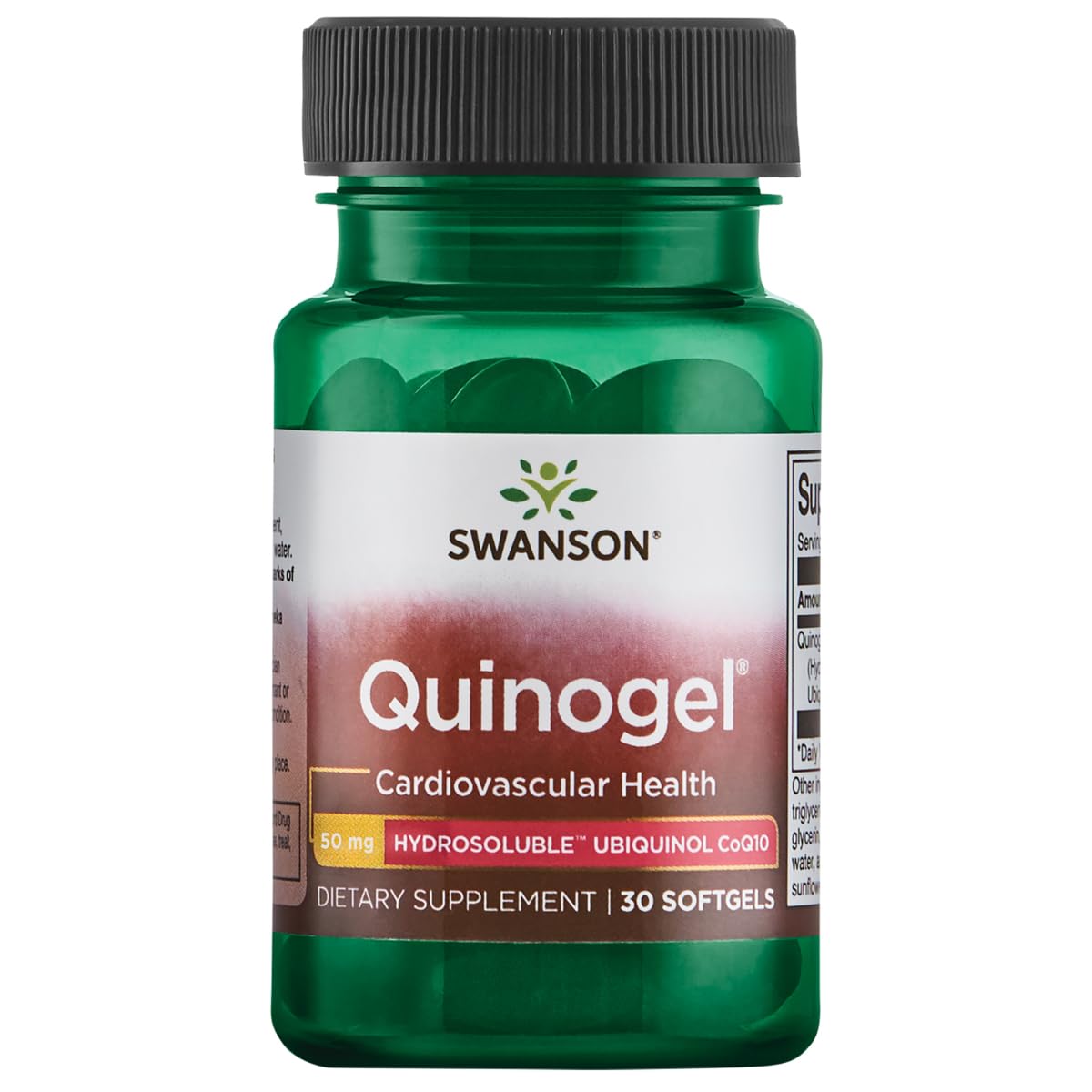Swanson Quinogel Ubiquinol CoQ10 50 mg vue avant avec emballage