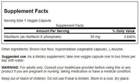 Swanson R-5-P Vitamine B2 60 Capsules vue arrière