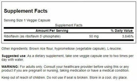 Swanson R-5-P vitamine B2 60 capsules vue de côté