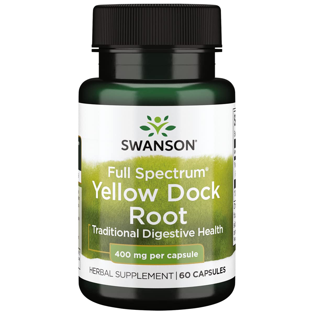 Swanson Racine de Jaune Dock 400 mg bouteille vue de face