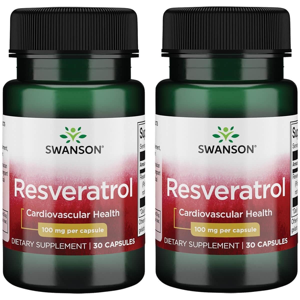Swanson Resvératrol 100 mg 30 capsules packaging view