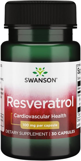 Swanson Resvératrol 100 mg 30 capsules vue avant