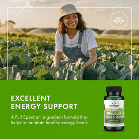 Swanson Rhodiola Rosea Racine 400mg 100 Capsules vue arrière