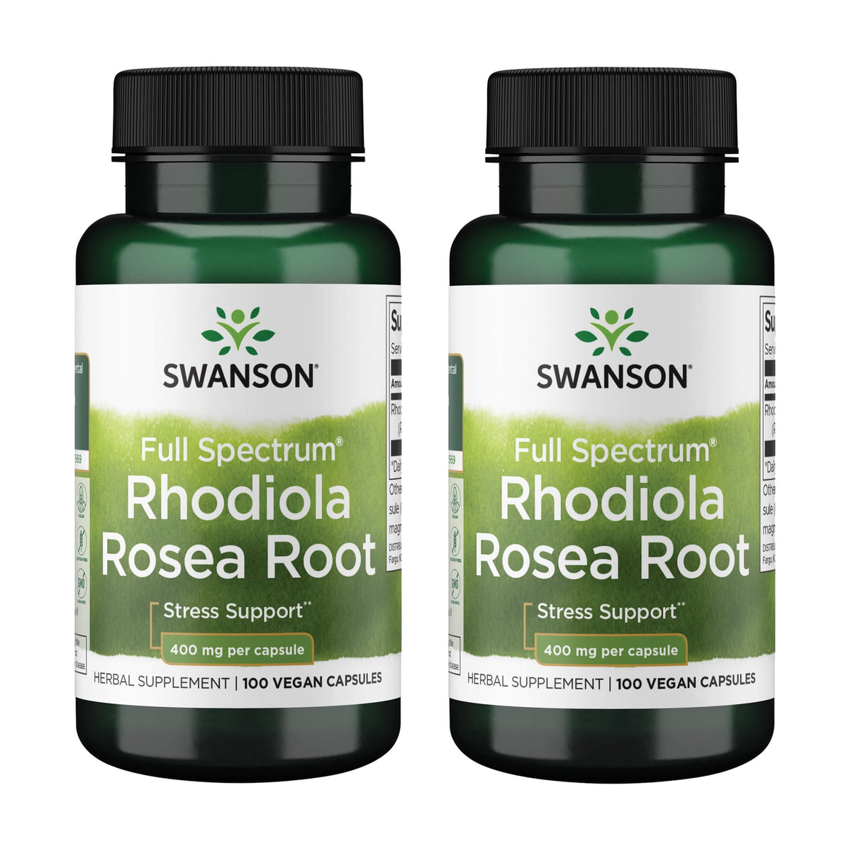 Swanson Rhodiola Rosea Racine 400mg 100 Capsules vue avant