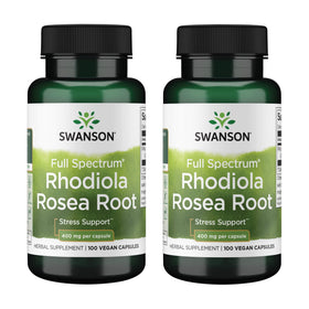 Swanson Rhodiola Rosea Racine 400mg 100 Capsules vue avant