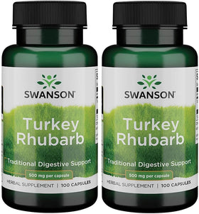 Swanson Rhubarbe Turque 500 mg 100 capsules vue avant