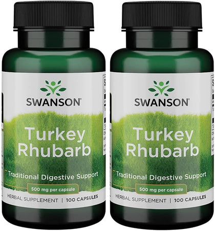 Swanson Rhubarbe Turque 500 mg 100 capsules vue avant