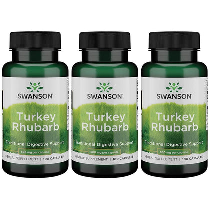 Swanson Rhubarbe Turque 500 mg 100 capsules vue de face