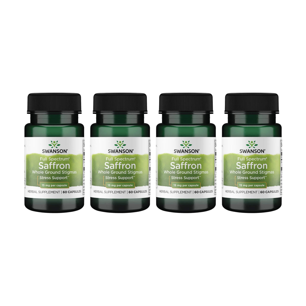 Swanson Saffran Espagnol Bio 15 mg, 60 gélules végétales, vue avant