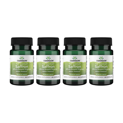 Swanson Saffran Espagnol Bio 15 mg, 60 gélules végétales, vue avant