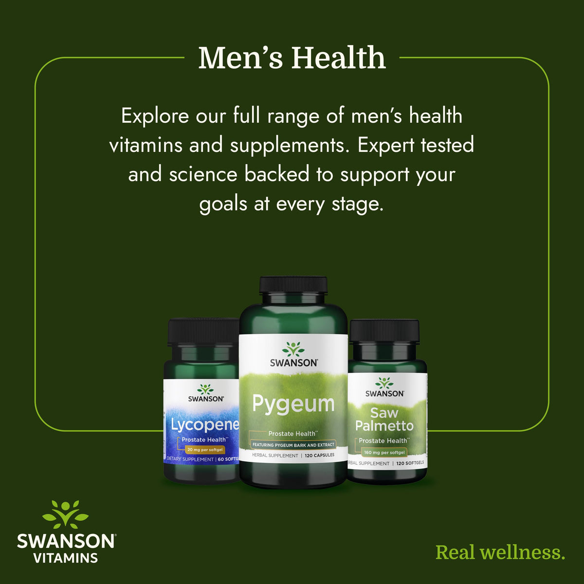 Swanson Saw Palmetto, 540 mg, avec étiquette visible