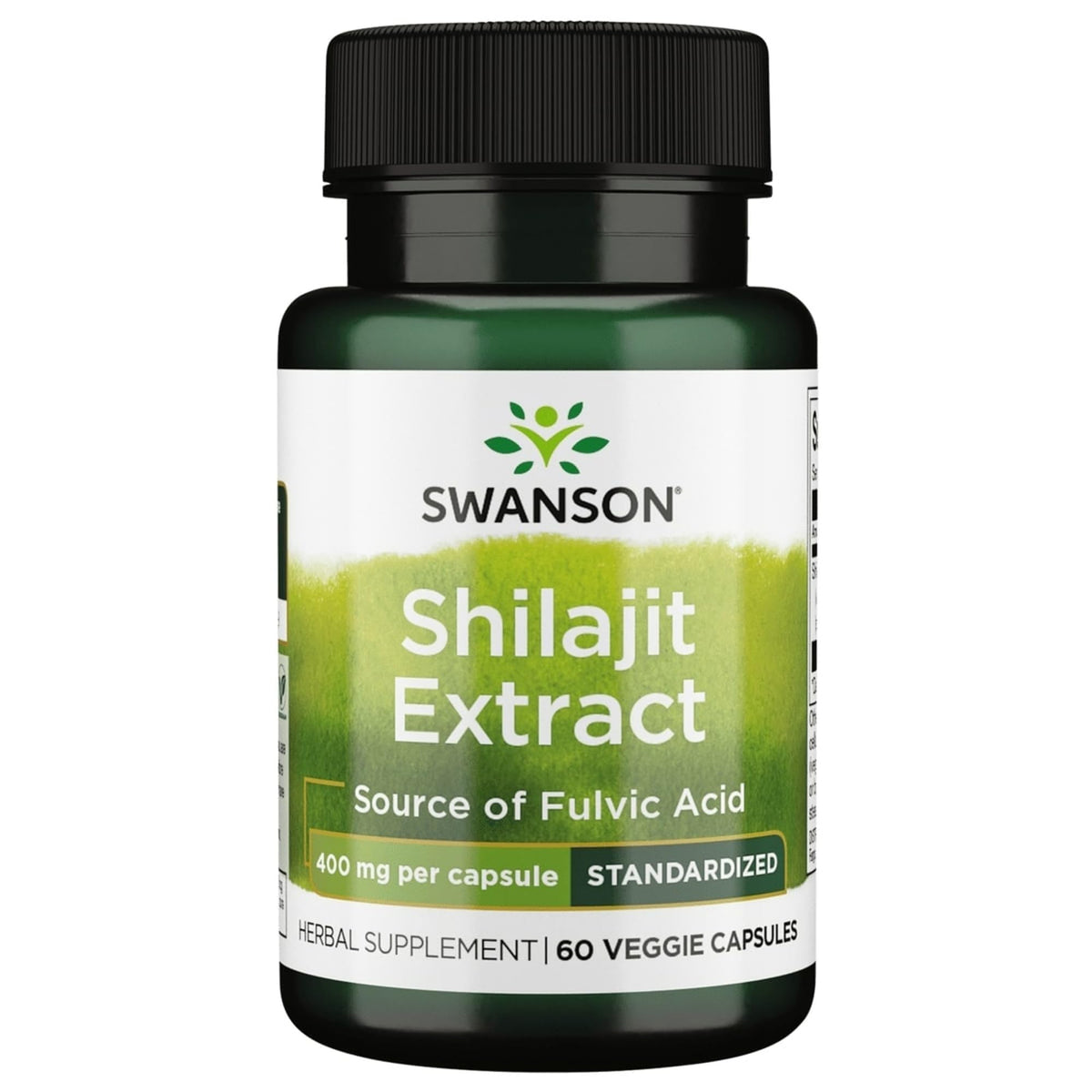 Swanson Shilajit 400 mg capsules végétales, vue de l'avant