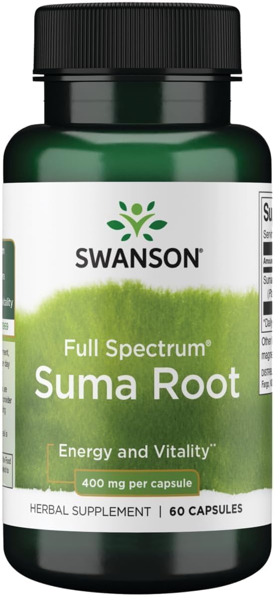 Swanson Suma Root 400 mg, 60 capsules, vue avant de l'emballage