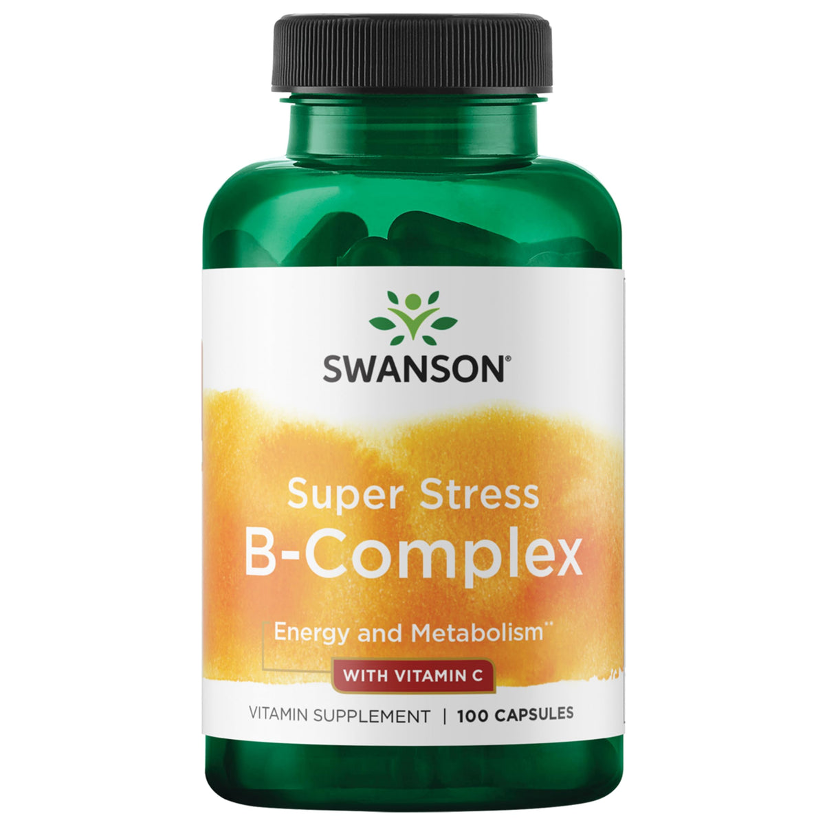 Swanson Super Stress B-Complex 100 capsules front view