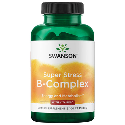 Swanson Super Stress B-Complex 100 capsules front view
