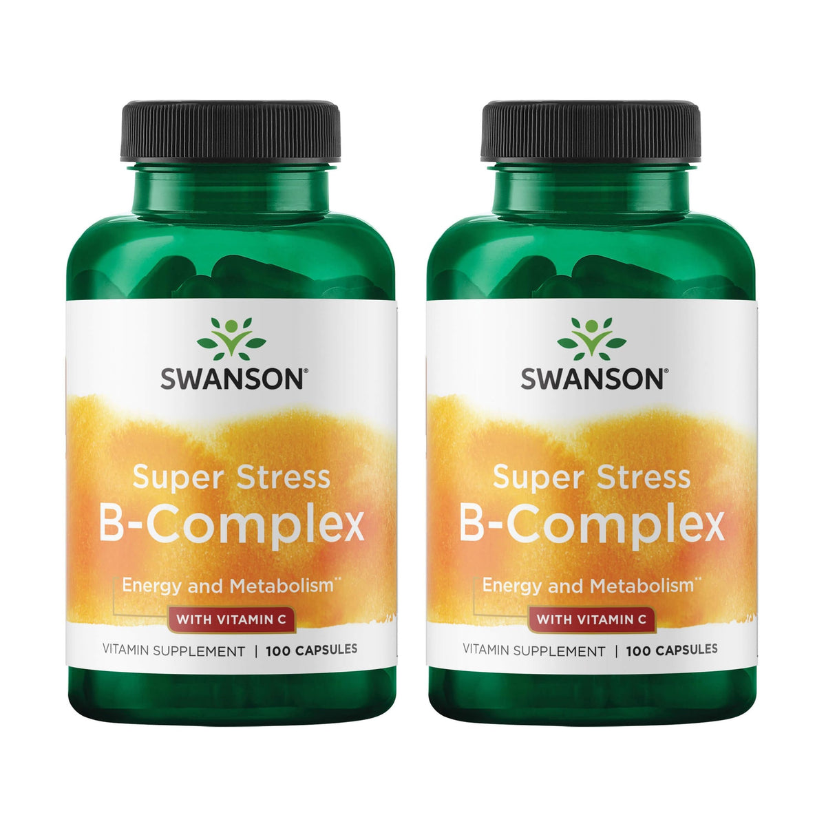 Swanson Super Stress B-Complex 100 capsules front view