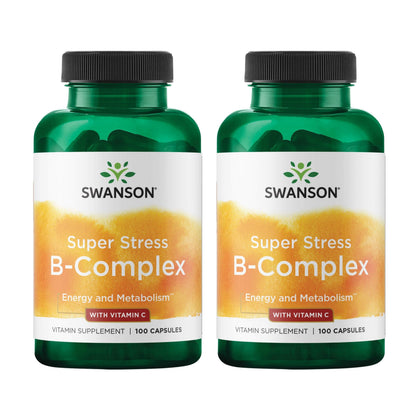 Swanson Super Stress B-Complex 100 capsules front view
