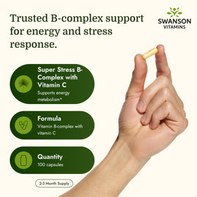 Swanson Super Stress B-Complex 100 capsules packaging