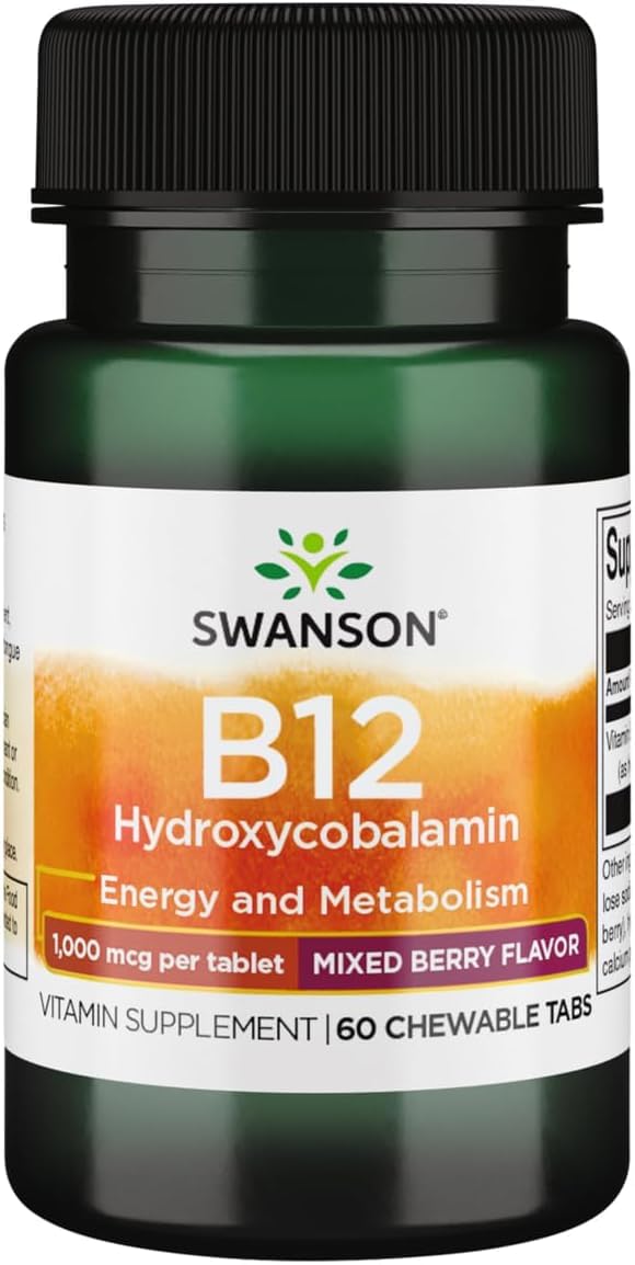 Swanson Supplemelts Vitamine B12 1000 mcg gommes à mâcher vue de face