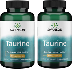 Swanson Taurine 500mg complément alimentaire devant une surface blanche
