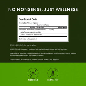 Swanson Tocotrienols Double Force 100 mg capsules liquides à côté d'une boîte